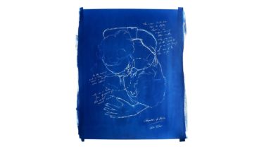 Oliver Beer, Cyanotype drawing for Composition for Mouths (Songs My Mother Taught Me) Ⅲ, 2021, Courtesy Galerie Thaddaeus Ropa